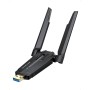 BrosTrend 5400Mbps Adaptador WiFi USB para PC Tri-Banda 6GHz y 5GHz y 2.4GHz, AXE5400 USB WiFi 6E Largo Alcance, Antena Wi-Fi