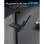 BrosTrend 5400Mbps Adaptador WiFi USB para PC Tri-Banda 6GHz y 5GHz y 2.4GHz, AXE5400 USB WiFi 6E Largo Alcance, Antena Wi-Fi
