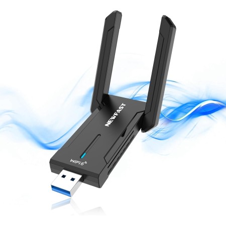 NEWFAST Adaptador WiFi USB para PC AX1800, USB WiFi 6 para PC Dual Band 5GHz&2,4GHz Antena Wi-Fi para PC Compatible Windows