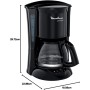 Moulinex Principio FG1528 - Cafetera de filtro 600 W de 0.6 L con función Auto-off y sistema antigoteo, plástico, color negro