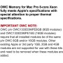OWC 32.0GB (2X 16GB) PC10600 DDR3 ECC-Registro 1333MHz Actualización de Memoria de 240 Pines para ciertos Modelos Mac Pro
