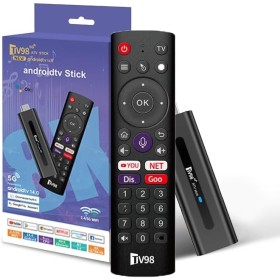 Android TV Stick 4K 2GB + 16GB Control de voz 4 aplicaciones Click BT5.0 H313 WiFi5 Dual 2.4G/5G Quad-Core 64bit HDR10+ Ultra