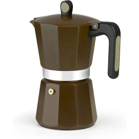 MONIX New Cream Cafetera Italiana de Aluminio, Capacidad 6 Tazas, Apta para Todo Tipo de cocinas incluida inducción