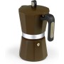 MONIX New Cream Cafetera Italiana de Aluminio, Capacidad 6 Tazas, Apta para Todo Tipo de cocinas incluida inducción