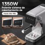 AMZCHEF Cafetera Espresso de 20 Bares con Pantalla LED Cafetera Todo en Uno con Depósito Extraíble de 1,2 Litros para Regalos