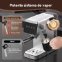 AMZCHEF Cafetera Espresso de 20 Bares con Pantalla LED Cafetera Todo en Uno con Depósito Extraíble de 1,2 Litros para Regalos