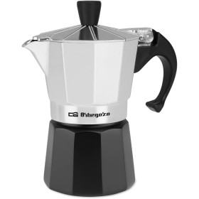 Orbegozo KFM 230, Cafetera Italiana, 2 tazas, apta para cocina de gas, vitrocerámica y electrica, aluminio, color negro y silver