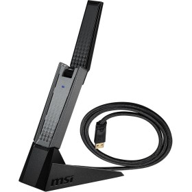 MSI AX1800 WiFi 6 Adaptador USB Doble Banda - WLAN hasta 1800 Mbps (5GHz, 2.4GHz Inalámbrico), USB 3.2 Gen 1 Type-A, MU-MIMO,