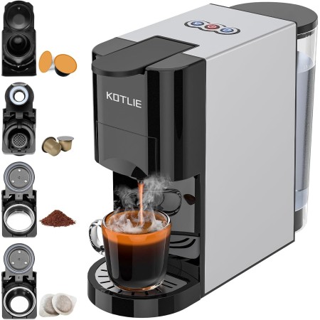 19 Bar Expreso 4 en 1 Cafetera de Capsulas para Dolce Gusto/Nespresso Original/Ground/ESE Pods(44mm) AC-513K
