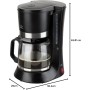 Jata CA290 Cafetera de Goteo de 2 a 12 tazas, 680 W, Jarra de cristal con tapa, Sistema Antigoteo, Filtro permanente,