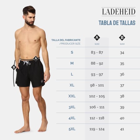 Ladeheid Bañador Hombre Natación, Secado Rápido con Forro Interior de Malla, Short Deportivo con Bolsillos Laterales y Traseros,