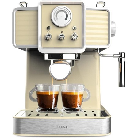Cecotec Cafetera Express Power Espresso 20 Tradizionale Light Green. 1350 W, Espresso y Cappucicno, 20 Bares y Thermoblock,