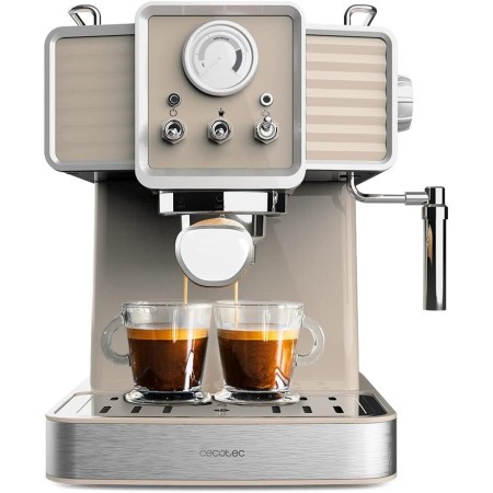 Cecotec Cafetera Express Power Espresso 20 Tradizionale Light Green. 1350 W, Espresso y Cappucicno, 20 Bares y Thermoblock,