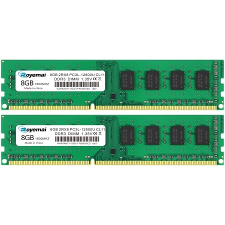 DUOMEIQI Kit de 16GB (2X8GB) DDR3 1600 8GB PC3L-12800U DDR3L Dimm 2Rx8 1.35V / 1.5V CL11 Memoria RAM para computadora portátil