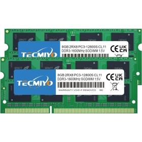 TECMIYO 16GB DDR3 Memoria RAM (2X8GB) PC3 12800 DDR3-1600 1.5V Sin ECC Sin búfer PC3-12800s DDR3 1600MHZ SODIMM CL11 Memoria RAM