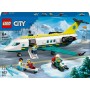 LEGO City Ambulancia Aérea de Emergencia - Juego Médico con Avión Sanitario de Juguete - 4 Minifiguras inc. Médica y Piloto -