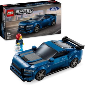 LEGO Speed Champions Deportivo Ford Mustang Dark Horse Coche de Juguete Azul para Construir, Maqueta de Vehículo con Minifigura