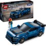 LEGO Speed Champions Deportivo Ford Mustang Dark Horse Coche de Juguete Azul para Construir, Maqueta de Vehículo con Minifigura