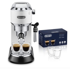 De'longhi Dedica - Cafetera de Bomba de Acero Inoxidable para Café Molido o Monodosis, Cafetera para Espresso y Cappuccino,