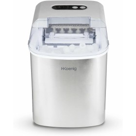 H.Koenig Máquina para Hacer Hielo, Silenciosa, 120 W, Capacidad 12 Kg, Entre 10 y 13 Minutos, 2 Tamaños de Cubitos, Gris, Acero
