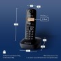 Panasonic KX-TG1611SPH - Teléfono Fijo Inalámbrico DECT, LCD, Identificador de Llamadas, Agenda de 50 Números, Tecla de