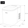 H.Koenig Máquina para Hacer Hielo, Silenciosa, 120 W, Capacidad 12 Kg, Entre 10 y 13 Minutos, 2 Tamaños de Cubitos, Gris, Acero