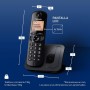 Panasonic KX-TGC210 Teléfono fijo inalámbrico, LCD, Identificador de llamadas, Agenda de 50 números, Tecla de navegación, Modo