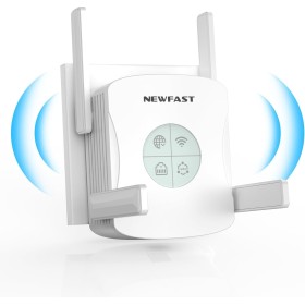 NEWFAST Repetidor WiFi AX1800, WiFi 6 Amplificador Señal WiFi 1800Mbps Doble Banda 5GHz/2.4GHz WiFi Extender, Puerto Ethernet