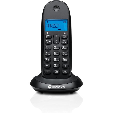 Motorola C1001CBW+ - Teléfono Inalámbrico Digital DECT - Modo Call Blocking, Identificador de Llamadas, Manos Libres, Agenda 50