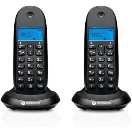 Motorola C1001CBW+ - Teléfono Inalámbrico Digital DECT - Modo Call Blocking, Identificador de Llamadas, Manos Libres, Agenda 50