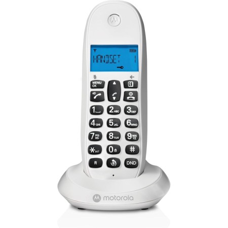 Motorola C1001CBW+ - Teléfono Inalámbrico Digital DECT - Modo Call Blocking, Identificador de Llamadas, Manos Libres, Agenda 50