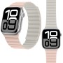 HITZEE Compatible con Correa Apple Watch 49/46/45/44/42/41/40/38mm, Correa Silicona Magnética Doble Cara Reversible para iWatch