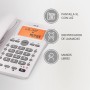 SPC Office ID 2 - Teléfono Fijo con Pantalla iluminada, 4 memorias directas y 10 indirectas, 2 Niveles de Timbre, identificador