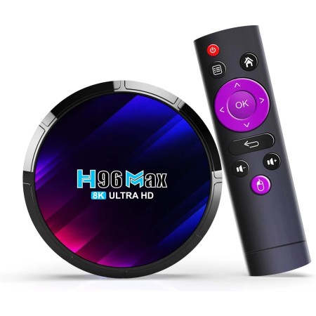 Android 13.0 TV Box,H96 Max DDR4 4GB RAM 64GB ROM RK3528 Quad-Core 64bit WiFi6 Dual 2.4G/5.8G WiFi BT5.0 8K HDR10+ Ultra HD