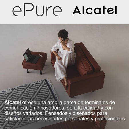 ALCATEL Epure Iconic - Teléfono Inalámbrico DECT - Diseño Vintage - Gran Pantalla Gráfica Altamente Legible - Manos Libres -