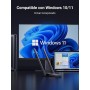 UGREEN 1800Mbps Antena WiFi 6 para PC Adaptador Largo Alcance Doble Banda 5GHz(1201Mbps) y 2.4GHz(574Mbps) 802.11ax Pincho