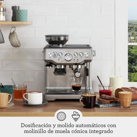 Sage Barista Express - Cafetera Profesional con Espumador de Leche Manual, Acero Inoxidable