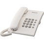 Panasonic KX-TS500EXW Teléfono fijo con cable (Tono configurable, Montable en pared, Compatible con audífonos), Color blanco