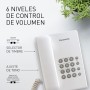 Panasonic KX-TS500EXW Teléfono fijo con cable (Tono configurable, Montable en pared, Compatible con audífonos), Color blanco