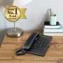 Panasonic KX-TS500EXW Teléfono fijo con cable (Tono configurable, Montable en pared, Compatible con audífonos), Color blanco