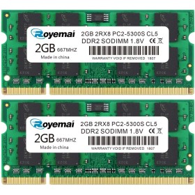 4GB Kit(2x2GB) DDR2 667MHz PC2-5300 Unbuffered Non-ECC 1.8V CL5 2Rx8 Dual Rank 200 Pin SODIMM Portatil Memoria Principal Module