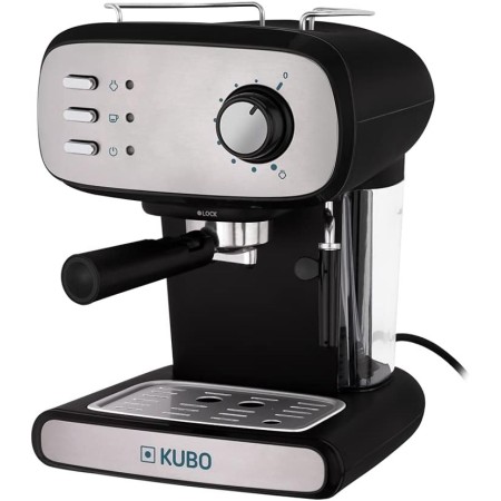 KUBO Cafetera Espresso, Presión 15 bar, Depósito Agua 1.2L, 850W, Vaporizador para capuchino o bebidas con leche, Limpieza Fácil