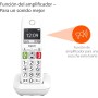 Gigaset E290 - Teléfono DECT Inalámbrico - Botones Grandes - Pantalla Iluminada en Blanco y Negro - Control de Volumen, Blanco