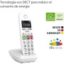 Gigaset E290 - Teléfono DECT Inalámbrico - Botones Grandes - Pantalla Iluminada en Blanco y Negro - Control de Volumen, Blanco
