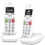 Gigaset E290 - Teléfono DECT Inalámbrico - Botones Grandes - Pantalla Iluminada en Blanco y Negro - Control de Volumen, Blanco