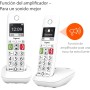 Gigaset E290 - Teléfono DECT Inalámbrico - Botones Grandes - Pantalla Iluminada en Blanco y Negro - Control de Volumen, Blanco