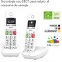 Gigaset E290 - Teléfono DECT Inalámbrico - Botones Grandes - Pantalla Iluminada en Blanco y Negro - Control de Volumen, Blanco