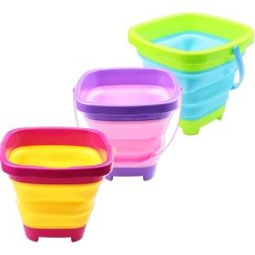 TLHWIN Cubo Plegable de 3 Piezas Cubo telescópico Cubo de Arena Cubo Plegable de Silicona, para niños Juego de Playa Equipo de