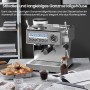 iceagle Cafetera Espresso con bomba italiana de 20 bar, Molinillo, Manual Portafiltro, Máquina de Café con Espumador de Leche y