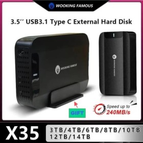 CoolFish HDD 3,5 ''disco duro externo 3TB/4TB/6TB/8TB/10TB/12TB TypeC 